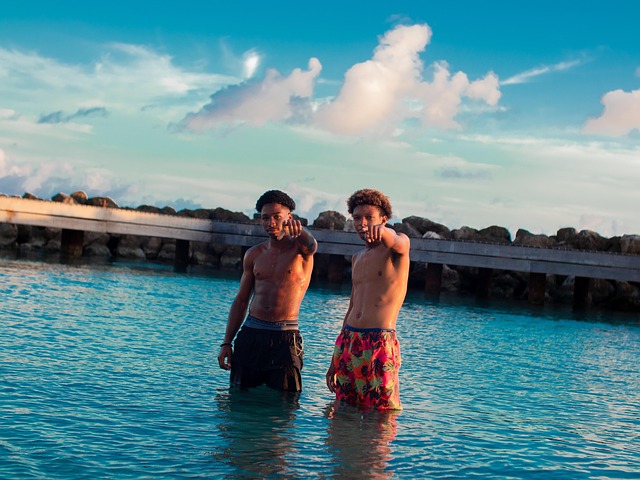 Jungen, Curacao, Meer, Karibik, Insel
