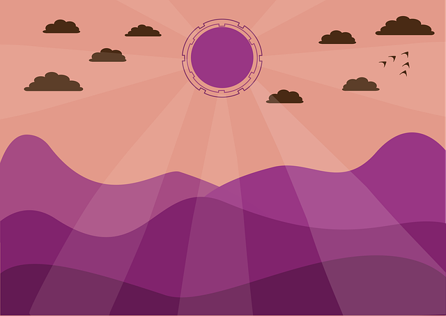 Montanhas, Nuvens, Raios Solares