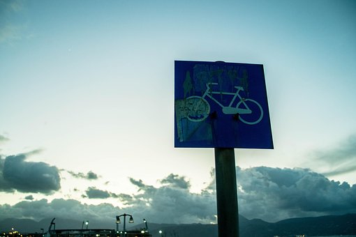 Cykel, Skilt, Trafik, Cykling, Ikon, Vej