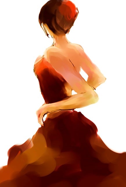 Free woman flamenco dancer painting illustration