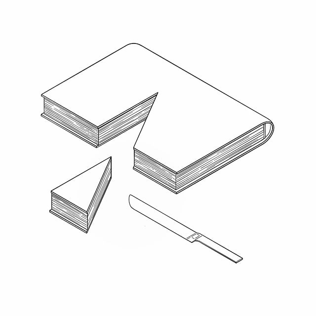 Free book slice cake knife illustration