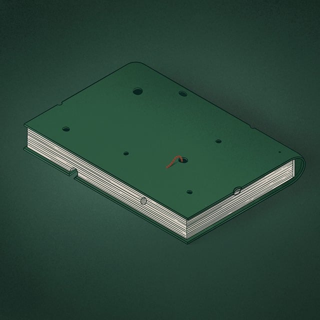 Free book holes worm illustration