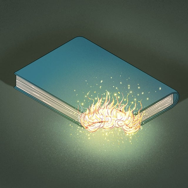 Free book burning fire illustration