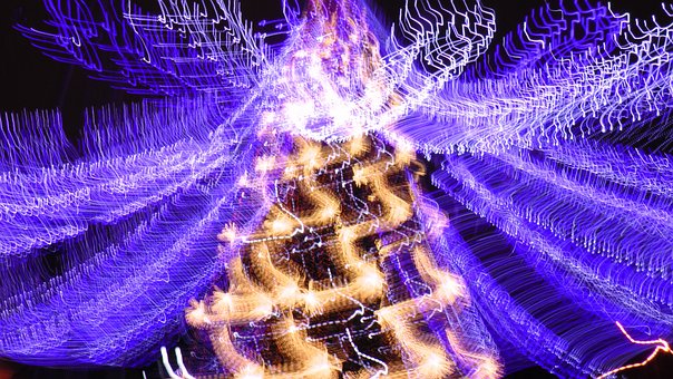 Neues Jahr, Neon, Nacht, Hell, Licht