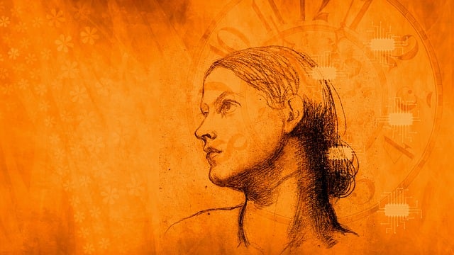 Free clock woman profile illustration