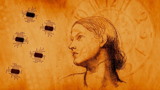 Free woman microchip chip illustration