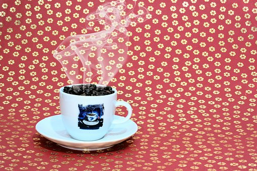 Kaffee, Kaffeebohnen, Dampf, Cafe