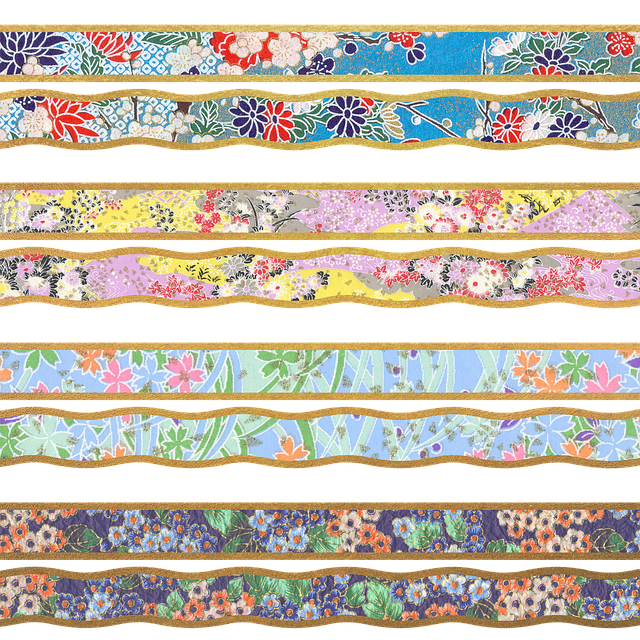 Free floral ribbon washi tape illustration