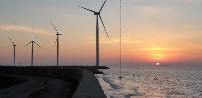 Atardecer, Molinos De Viento, Costa