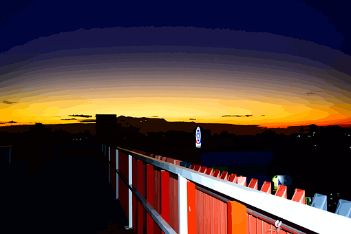 Solnedgang, Himmel, Hav, Lempelse, By
