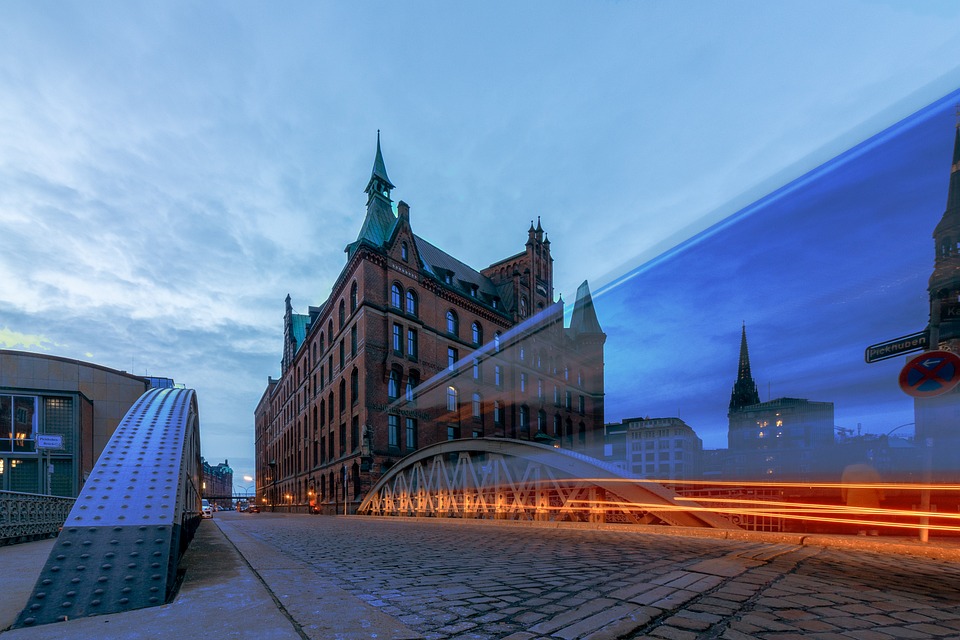Hamburg, Speicherstadt, Bridge, Architecture, City