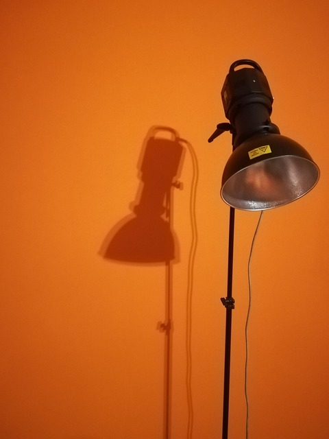 Lampe, Orange, Skygge, Silouette, Væg