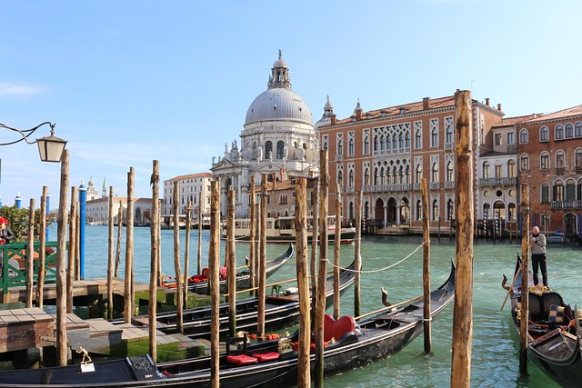 Gôndolas, Basílica, Canal, Veneza