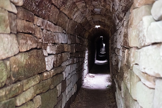 Tunnel, Wände, Gewölbe, Steine, Alt