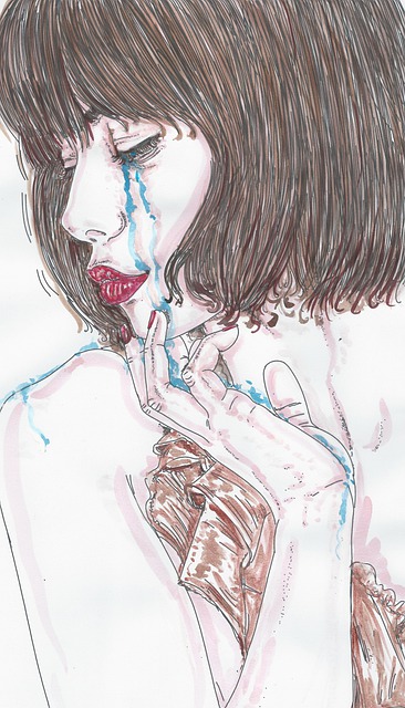 Mujer, Llanto, Dibujo, Lágrimas