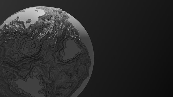Planet, Marmor, Hvid, Bold, Rund