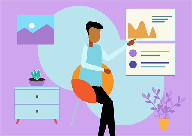 Free man presentation work illustration