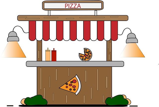 Free pizza food stall illustration