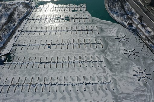 Free Frozen Marina Lake Michigan photo and picture