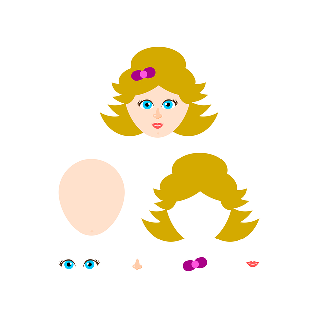 Free woman face puzzle illustration
