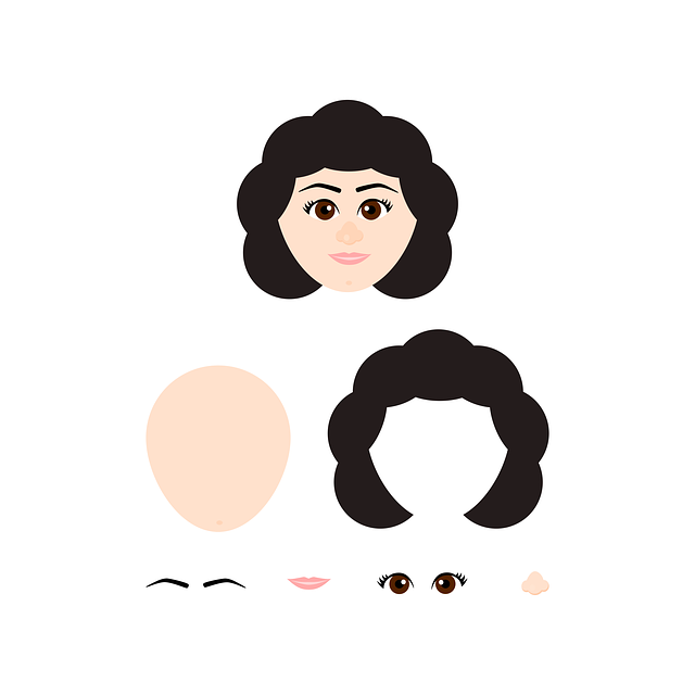 Free woman face puzzle illustration