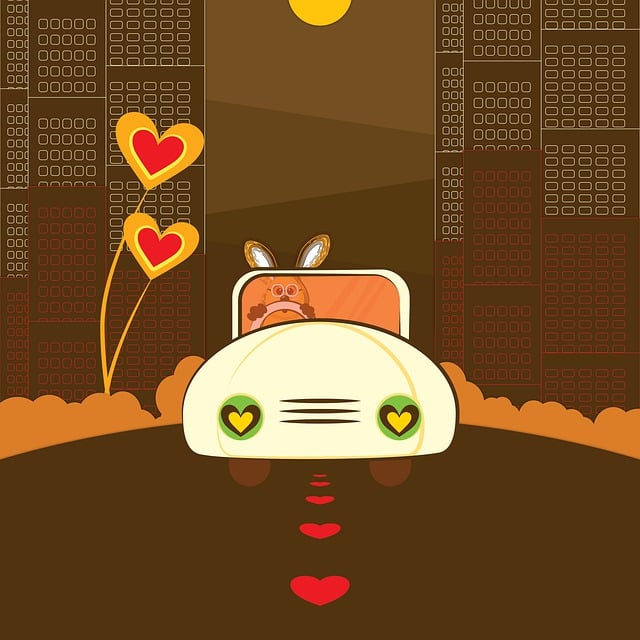 Free the luv path love in air kites balloons illustration