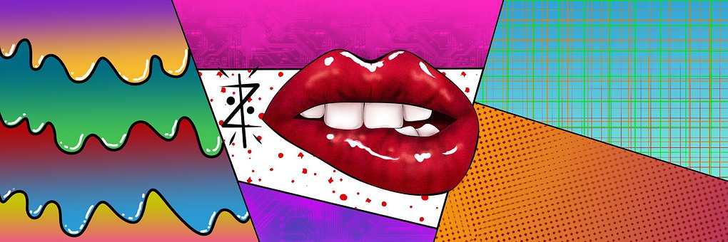 Lippenbiss, Kunst, Abstrakt, Linien