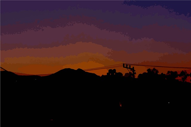 Solnedgang, Illustration, Nat, Nuancer