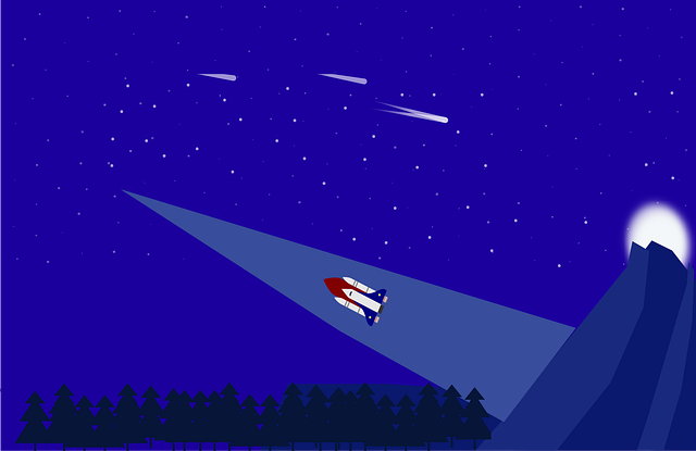 Free space rocket stars vector