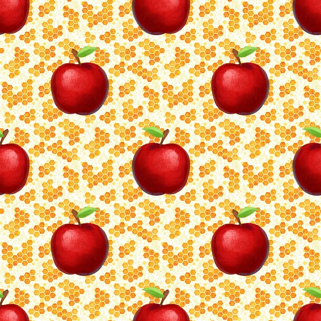 Free apples honeycomb pattern illustration
