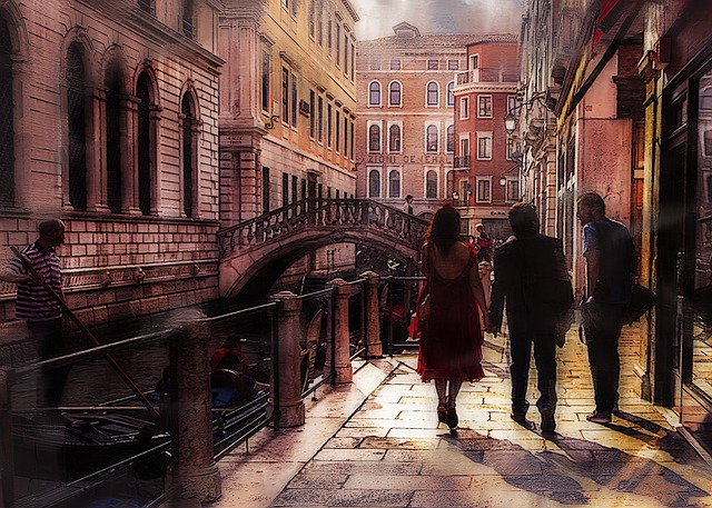 Kanal, Gondol, Bygning, Venedig, Turisme