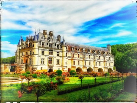 Schloss, Frankreich, Chenonceau, Garten