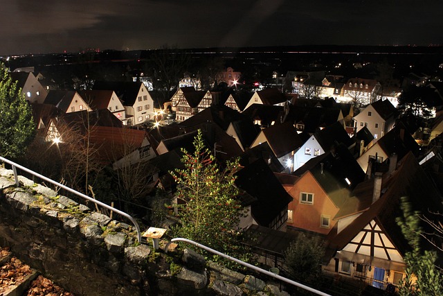 Zwingenberg, Nacht, Marktplatz