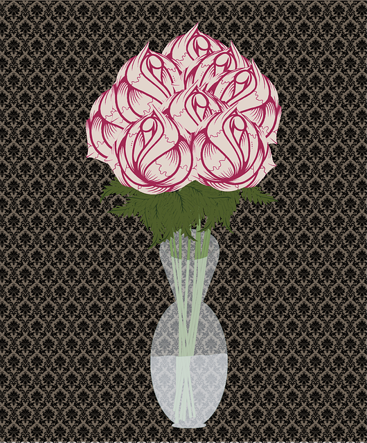 Free roses flowers vase vector