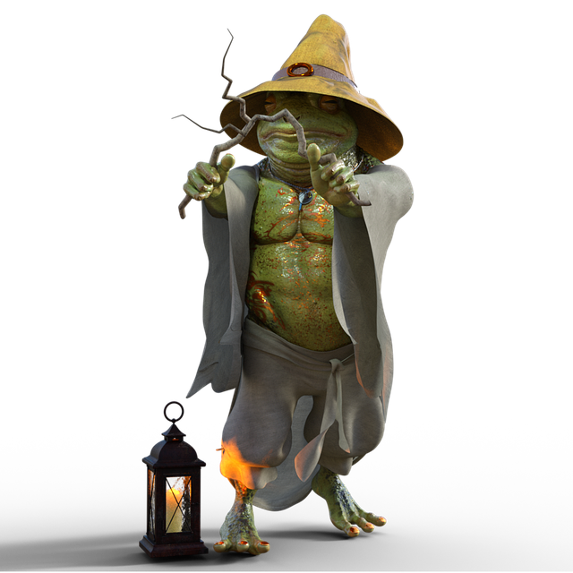 Free frog toad wand illustration