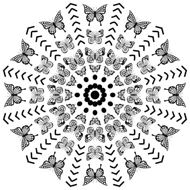 Free butterflies wings drawing illustration