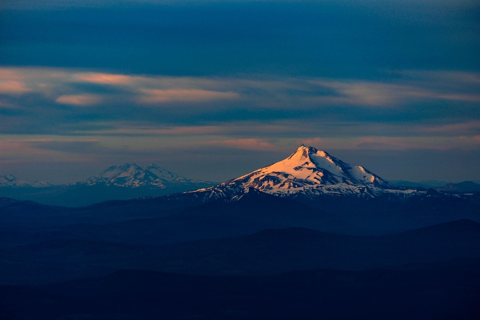 Mountains, Snow, Sunset, Sunrise, Sunlight