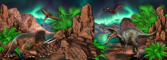 Free dinosaurs prehistoric creatures illustration