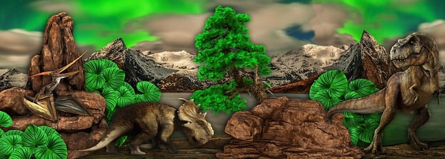 Free dinosaurs prehistoric creatures illustration