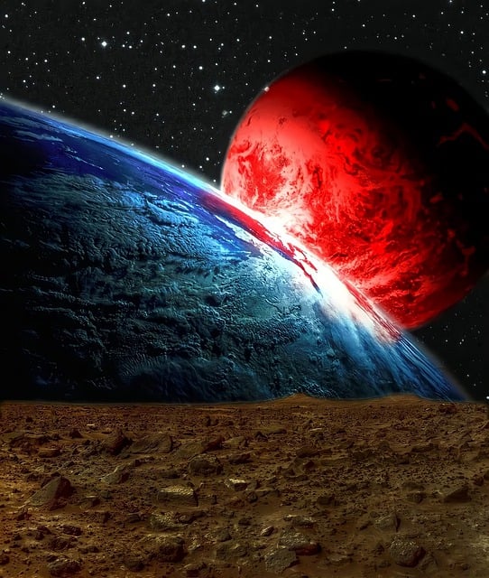 Free planets land exoplanet illustration