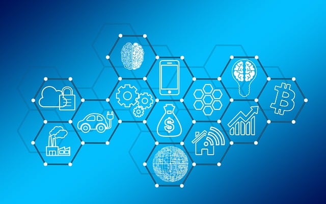 Free block chain gears connection illustration
