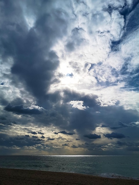 Алгарве, Облака, Море, Португалия, Пляж