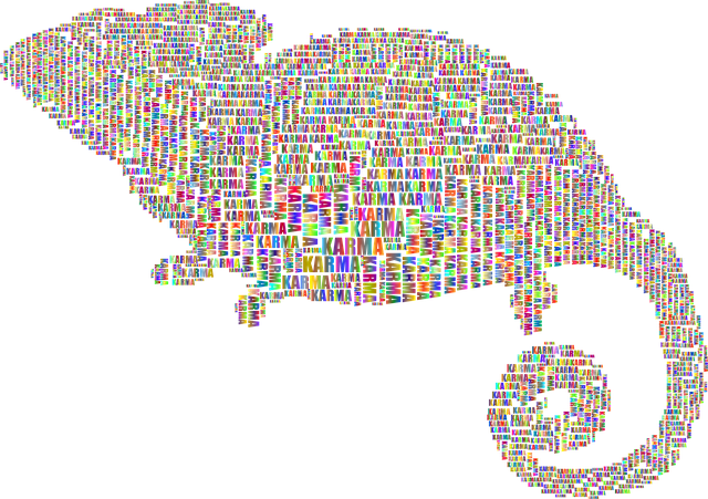 Free chameleon typography karma vector