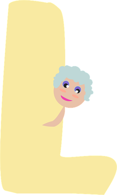 Free letter l kid vector