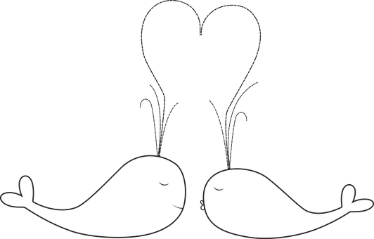 Free Love Whales vector and picture