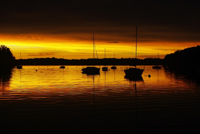 Sunset Lake Boats - Free photo on Pixabay