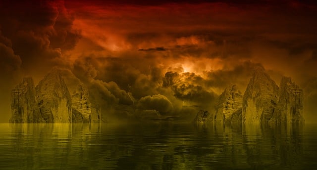 Free mountains lake cloudy illustration