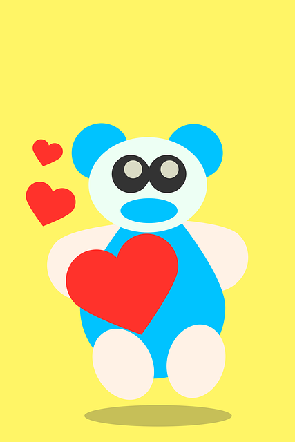 Free bear hearts valentine illustration