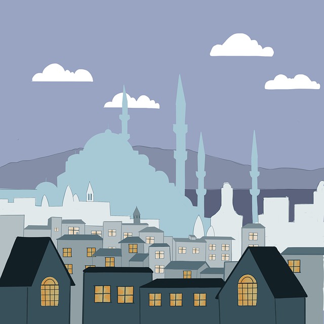 Free buildings houses urban illustration