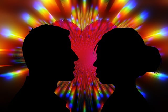 Free couple silhouette heart illustration